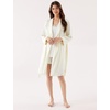GYS Women’s Bamboo Viscose Soft Long Sleeve Robe, Cream White, Large