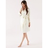 GYS Women’s Bamboo Viscose Soft Long Sleeve Robe, Cream White, Medium