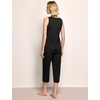 GYS Women’s Bamboo Viscose Tank & Capris Pajama Set(Black)