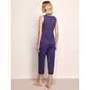 GYS Women’s Bamboo Viscose Tank & Capris Pajama Set(Deep Purple)