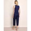 GYS Women’s Bamboo Viscose Tank & Capris Pajama Set(Navy)