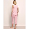 GYS Women’s Bamboo Viscose Tank & Capris Pajama Set(Pink)