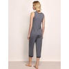 GYS Women’s Bamboo Viscose Tank & Capris Pajama Set(Reddish Grey)