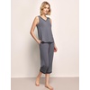 GYS Women’s Bamboo Viscose Tank & Capris Pajama Set(Reddish Grey)