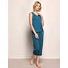 GYS Women’s Bamboo Viscose Tank & Capris Pajama Set(Teal Blue)