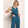 GYS Women’s Bamboo Viscose Tank & Capris Pajama Set(Teal Blue)