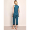 GYS Women’s Bamboo Viscose Tank & Capris Pajama Set(Teal Blue)