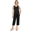 GYS Women’s Bamboo Viscose Tank & Capris Pajama Set(Black)