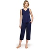 GYS Women’s Bamboo Viscose Tank & Capris Pajama Set(Navy)