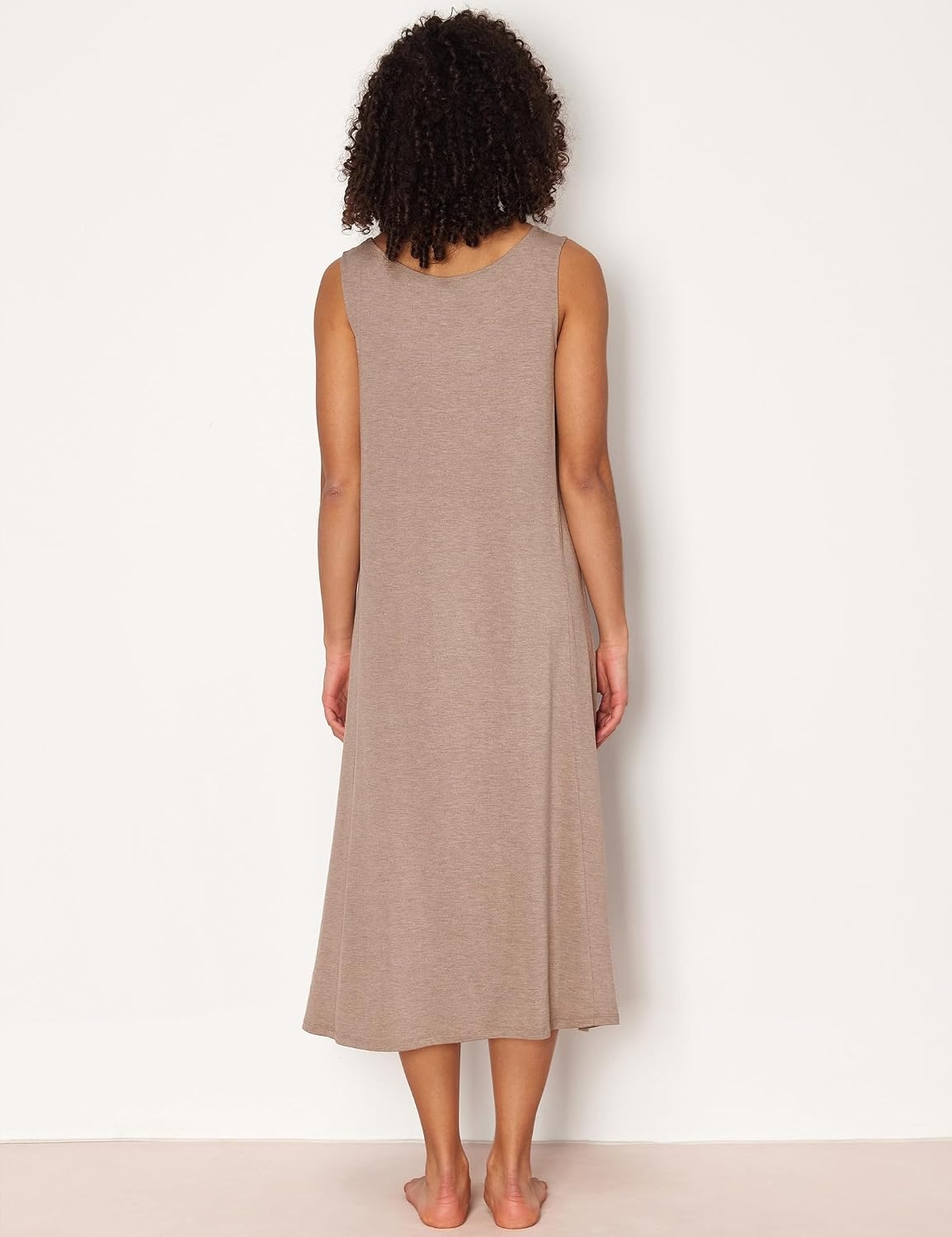 image:imageGYS Sleeveless Nightgowns for Women Bamboo Viscose Night Shirt with PocketsCamel