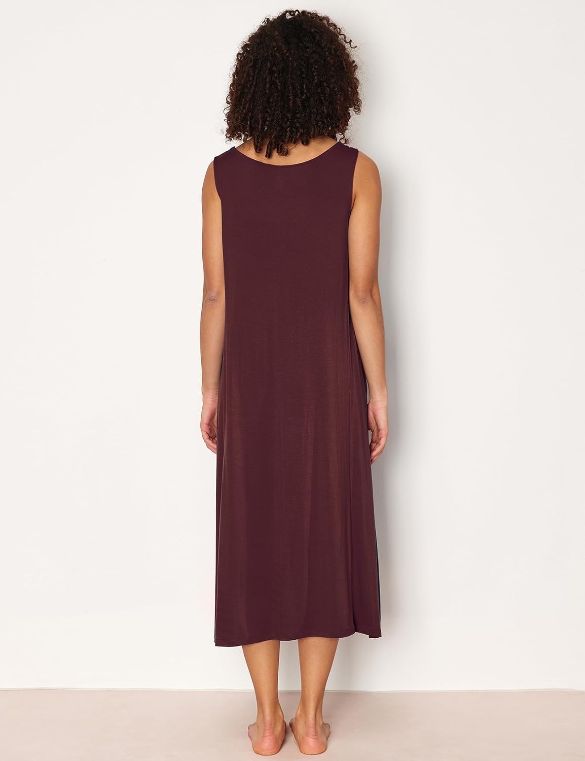 image:imageGYS Sleeveless Nightgowns for Women Bamboo Viscose Night Shirt with PocketsFicus Red
