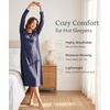 GYS Bamboo Viscose Long Sleeve Nightgowns for Women Silky Soft Sleep Shirt(Blue Ice)