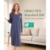 GYS Bamboo Viscose Long Sleeve Nightgowns for Women Silky Soft Sleep Shirt(Blue Ice)