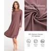 GYS Bamboo Viscose Long Sleeve Nightgowns for Women Silky Soft Sleep Shirt(Mauve)
