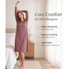 GYS Bamboo Viscose Long Sleeve Nightgowns for Women Silky Soft Sleep Shirt(Mauve)