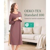 GYS Bamboo Viscose Long Sleeve Nightgowns for Women Silky Soft Sleep Shirt(Mauve)