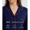 GYS Bamboo Viscose Nightgowns for Women, Long Sleeve Soft Sleepdress(Navy)