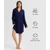 GYS Bamboo Viscose Nightgowns for Women, Long Sleeve Soft Sleepdress(Navy)