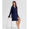GYS Bamboo Viscose Nightgowns for Women, Long Sleeve Soft Sleepdress(Navy)
