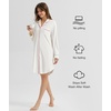 GYS Bamboo Viscose Nightgowns for Women, Long Sleeve Soft Sleepdress(White)