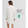 GYS Bamboo Viscose Nightgowns for Women, Long Sleeve Soft Sleepdress(White)