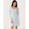 GYS Premium Bamboo Viscose Long Sleeve Nightgowns for Women(Breezy Blue)