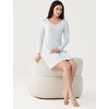 GYS Premium Bamboo Viscose Long Sleeve Nightgowns for Women(Breezy Blue)