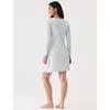 GYS Premium Bamboo Viscose Long Sleeve Nightgowns for Women(Breezy Blue)