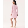 GYS Premium Bamboo Viscose Long Sleeve Nightgowns for Women(Pink)