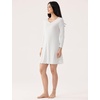 GYS Premium Bamboo Viscose Long Sleeve Nightgowns for Women(White)