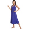 GYS Sleeveless Nightgowns for Women Bamboo Viscose Night Shirt with Pockets(Blue Violet)