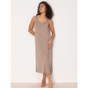 GYS Sleeveless Nightgowns for Women Bamboo Viscose Night Shirt with Pockets(Camel)