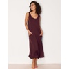 GYS Sleeveless Nightgowns for Women Bamboo Viscose Night Shirt with Pockets(Ficus Red)