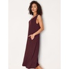 GYS Sleeveless Nightgowns for Women Bamboo Viscose Night Shirt with Pockets(Ficus Red)