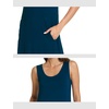 GYS Sleeveless Nightgowns for Women Bamboo Viscose Night Shirt with Pockets(Ink Blue)