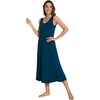 GYS Sleeveless Nightgowns for Women Bamboo Viscose Night Shirt with Pockets(Ink Blue)