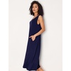 GYS Sleeveless Nightgowns for Women Bamboo Viscose Night Shirt with Pockets(Navy)