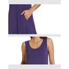 GYS Sleeveless Nightgowns for Women Bamboo Viscose Night Shirt with Pockets(Purple)