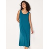 GYS Sleeveless Nightgowns for Women Bamboo Viscose Night Shirt with Pockets(Teal Blue)