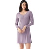 GYS Premium Bamboo Viscose Long Sleeve Nightgowns for Women(Violet)