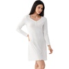 GYS Premium Bamboo Viscose Long Sleeve Nightgowns for Women(White)