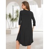 GYS Bamboo Viscose 3/4 Sleeve Nightgowns for Women(Black)