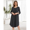 GYS Bamboo Viscose 3/4 Sleeve Nightgowns for Women(Charcoal)