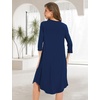 GYS Bamboo Viscose 3/4 Sleeve Nightgowns for Women(Navy)