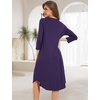 GYS Bamboo Viscose 3/4 Sleeve Nightgowns for Women(Purple)
