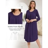 GYS Bamboo Viscose 3/4 Sleeve Nightgowns for Women(Purple)