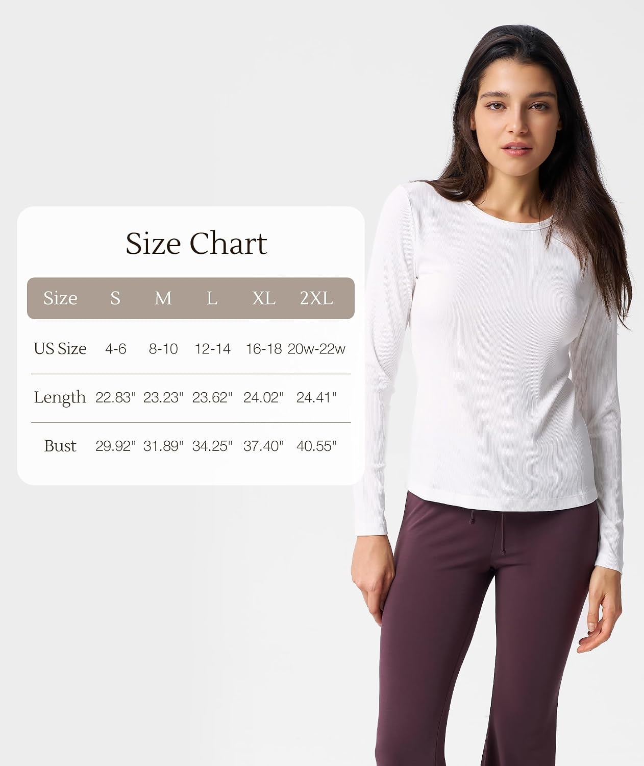image:imageGYS Long Sleeve Shirts for Women Soft Modal Ribbed Crewneck Basic TeeBlack