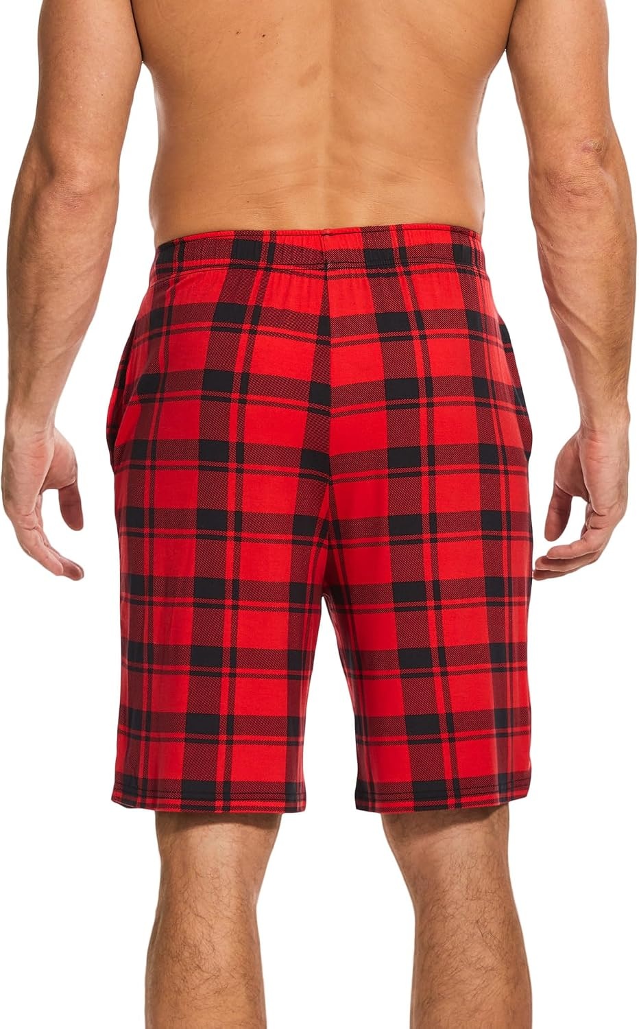image:imageGYS Mens Bamboo Viscose Pajama Shorts Lightweight Summer Lounge ShortsBuffalo Plaid