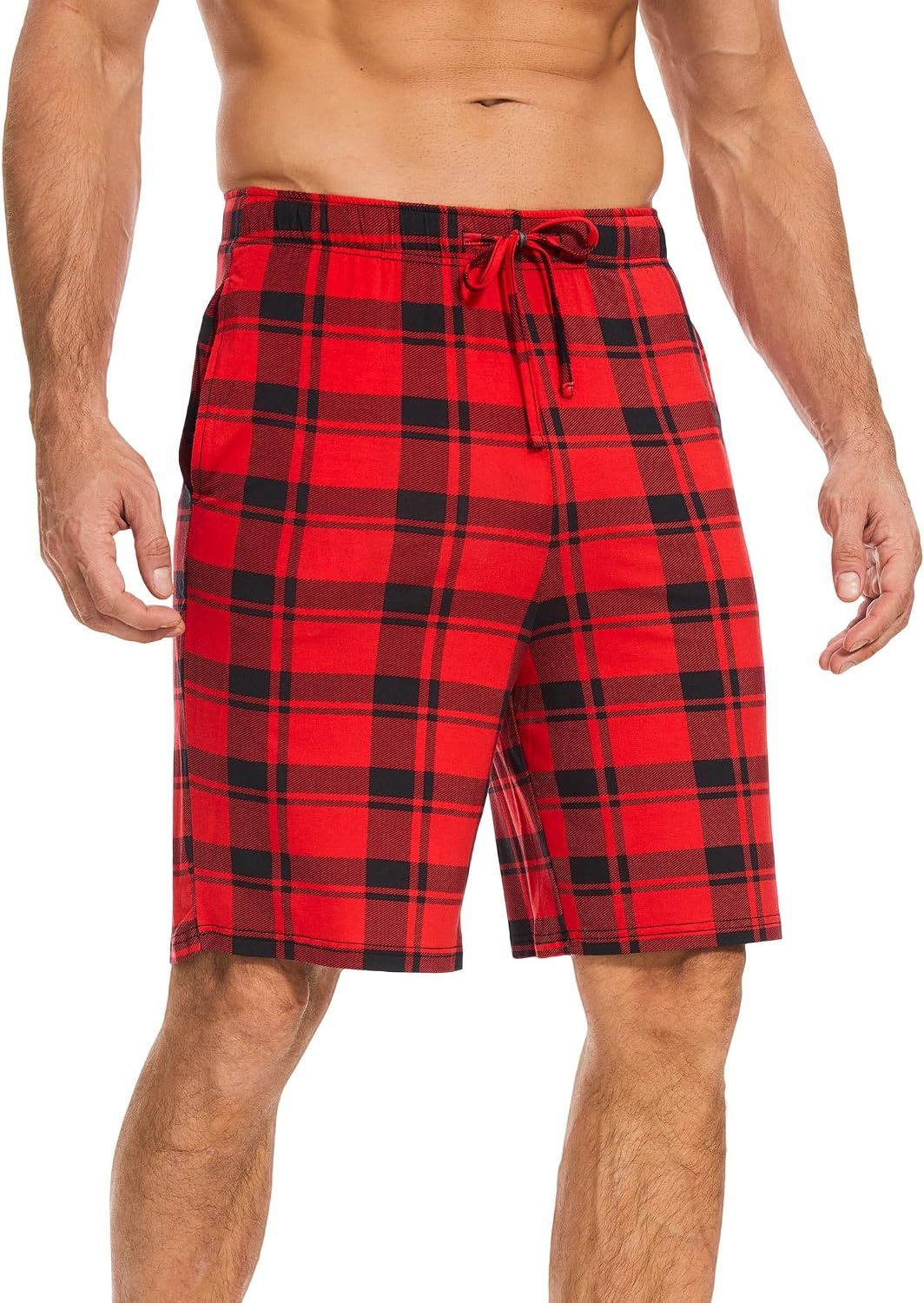 image:imageGYS Mens Bamboo Viscose Pajama Shorts Lightweight Summer Lounge ShortsBuffalo Plaid