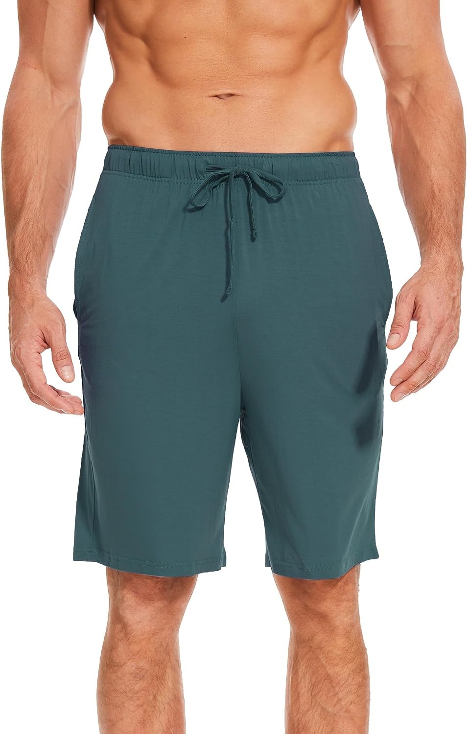 image:imageGYS Mens Bamboo Viscose Pajama Shorts Lightweight Summer Lounge ShortsGrayish Green